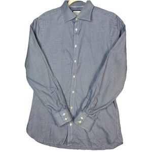 CHARLES TYRWHITT Extra Slim Fit Egyptian Cotton Blue Check Dress Shirt 15.5-34in